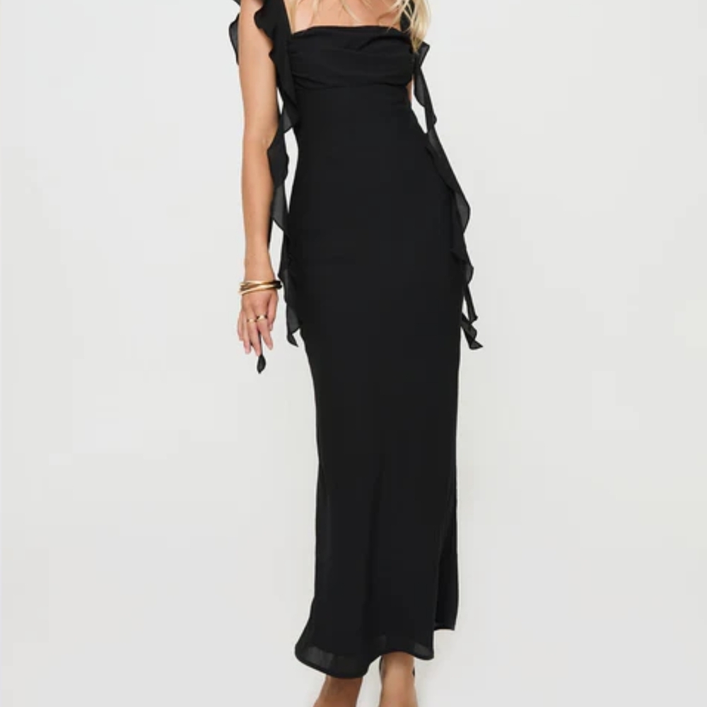Princess Polly Black Square Neck Bodycon Size 6 Dress